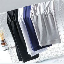 Underpants woman slim fit outside wearing summer ice wire skintight pants big code black 70% liquid silk slip elastic 90% pants