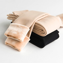 Light Leg God Instrumental Woman Autumn Winter Nude Meat Color Beating Underpants Plus Suede Thickened Silk Socks Outside Wearing Skin Warm Invisible Even Pants Socks