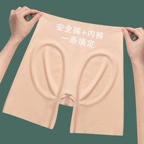 Safety pants woman anti-walking light summer thin section ice silk without marks and no curbside underwear two-in-one honey peach hip bottom shorts skin
