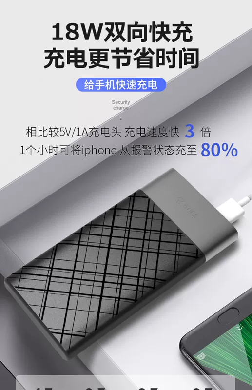 Bull sạc kho báu sạc nhanh sạc pin dung lượng lớn 10000 mAh siêu mỏng di động Huawei điện thoại di động - Ngân hàng điện thoại di động
