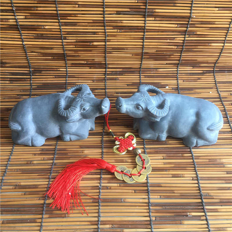 Stone Bull Pendulum stone sculptures Qingshi Wolverine Bull Buffalo buffalo Bull Bullfighting Bull's Town Residence Fortune Feng Shui Carved Stone Bull