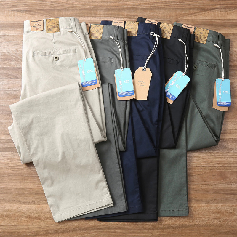 Summer Thin Quick-Drying Pure Cotton Breathable White High-End Men's Casual Pants New Popular Straight-Leg Trousers Long Pants
