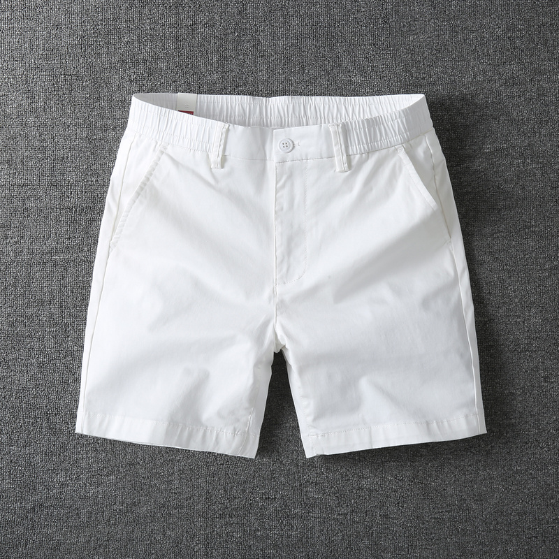 Summer Men's Beach Shorts, Slightly Elastic, Pure Cotton, Slim Fit, Straight-Leg Quarter Pants, White, Versatile, Thin, Casual Shorts for Men Summer Men's Beach Shorts, Slightly Elastic, Pure Cotton, Slim Fit, Straight-Leg Quarter Pants, White, Versatile, Thin, Casual Shorts for Men
