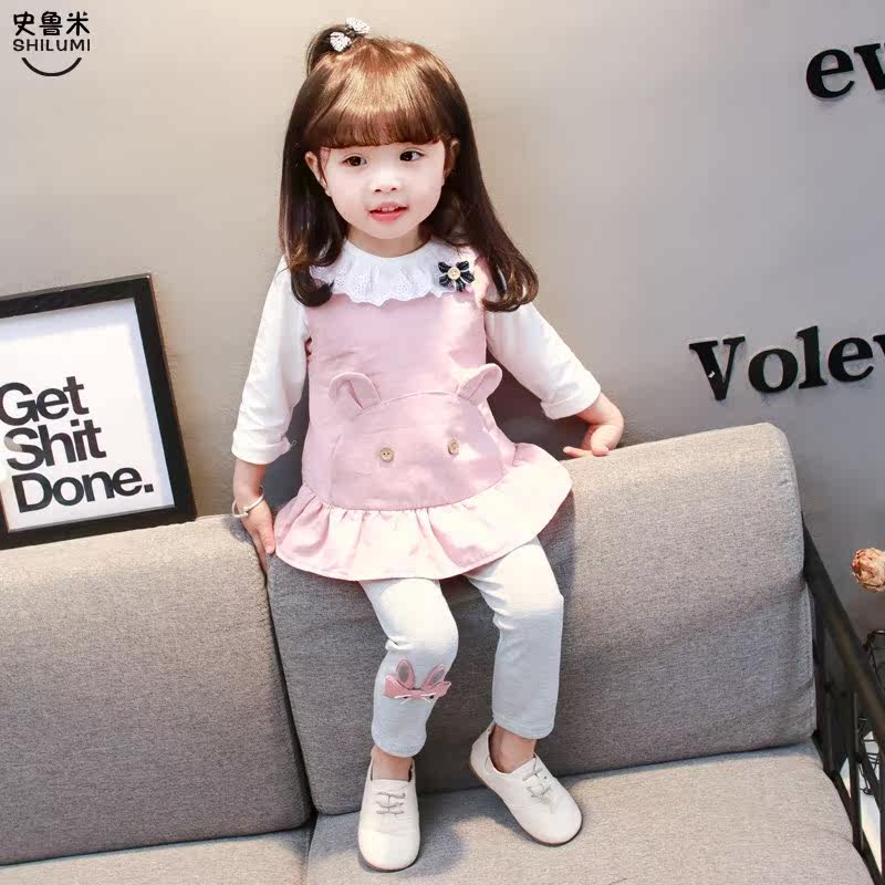 Chaotong New Spring Clothing 1 A 2-3-year-old female baby 2019 Yanist suit Spring-autumn baby Three sets of female children's clothing kit