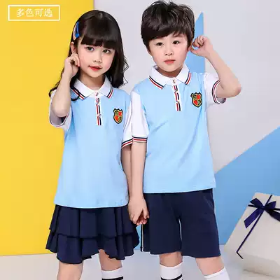 Kindergarten garden uniforms summer school uniforms for children summer suits sportswear short-sleeved cotton British style