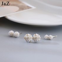 (Queens Day New Neckline Voucher Minus 5 Yuan) Brief Fashion 100 Hitch Delicate Imitation Pearl Ear Nail 925 Silver Pin