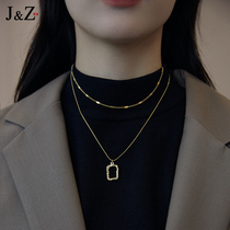 Light luxury niche design Double Stack wearing necklace female 2021 New choker long accessories chain sweater chain