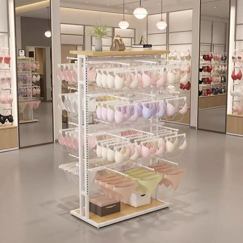 Special Display Racks for Lingerie Stores, Adjustable Bra, Shorts, Pajamas Shelves, Socks, Underwear Racks, Slipper Island Racks