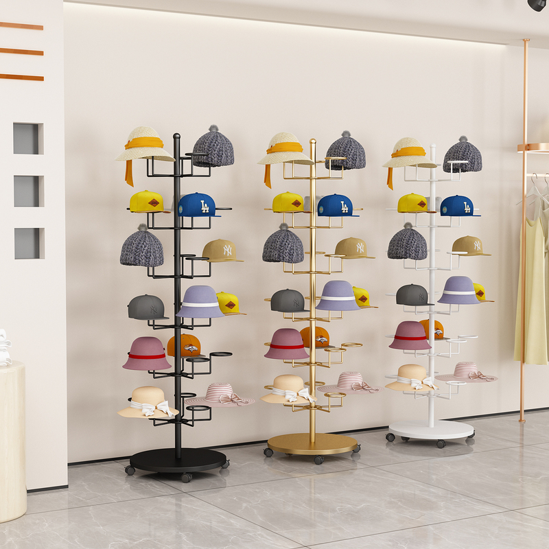 Hat Display Stand, Floor-Standing Hat Holder, Children's Clothing Store Sun Hat Storage, Multi-Layer Island Shelf Hat Cabinet