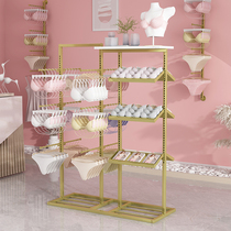 Underwear store display rack underwear light luxury gold shelf bra panties pajamas shelf display cabinet adjustable shelf