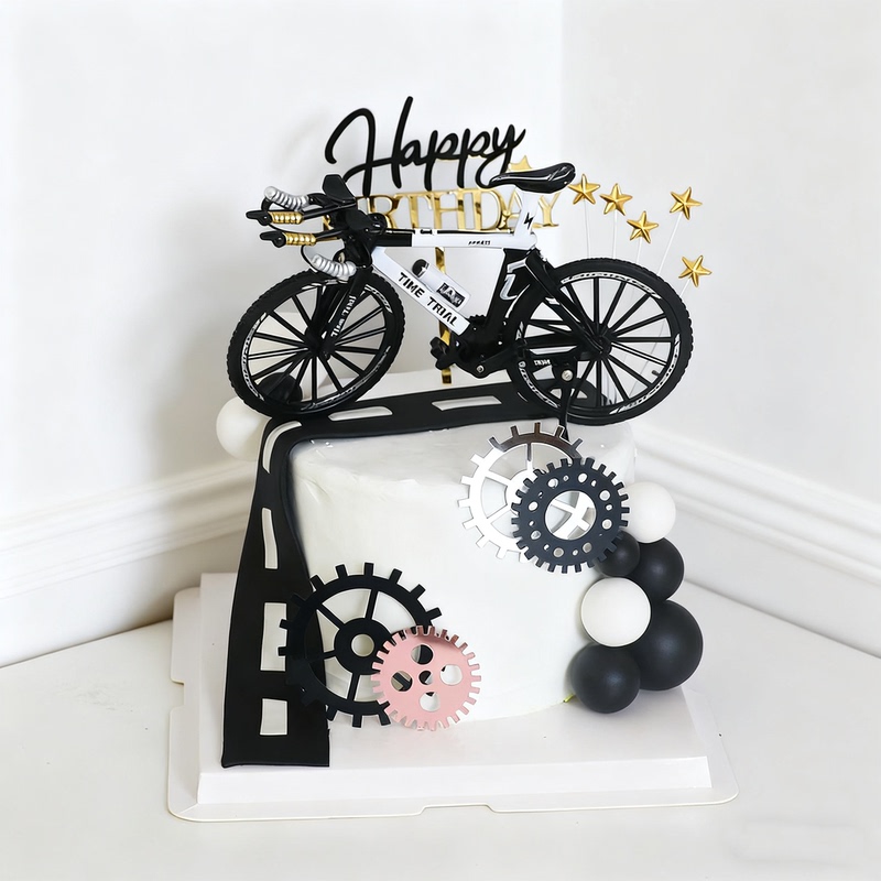 Casual Cycling Simulation Bicycle Cake Decoration Ornament Cycling Model Surprise Gift Bicycle Desktop Ornament