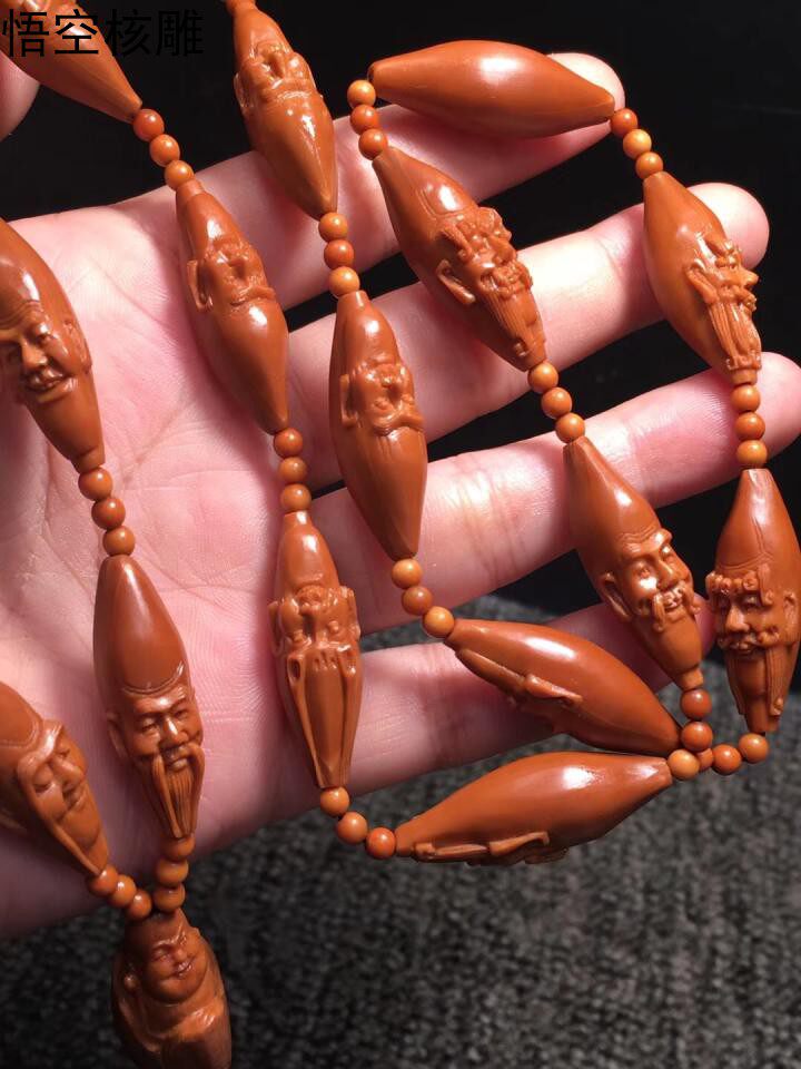 Deyixuan single-sided eighteen arhats olive core bracelet hand-made pure handmade small seed boutique Buddha bead writing play olive hu