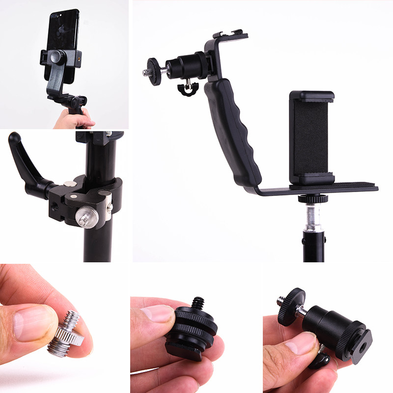 Desktop mobile phone stand Vertical screen camera clip rotating mobile phone clip dual-camera live broadcast Android Apple 8plus universal