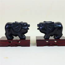 Natural obsidian pig ornaments living room bogushi porch porch office decoration housewarming opening gifts