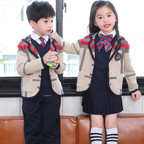 Kindergarten garden clothes Spring and autumn cotton college British style suit Primary school uniform Autumn and winter sweater Childrens class clothes