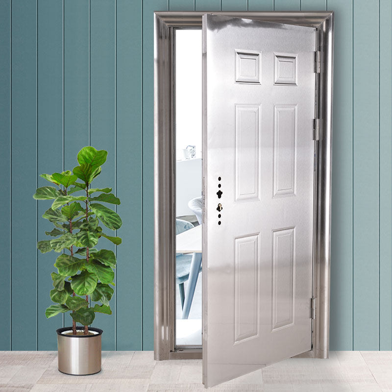 Stainless steel door 304 stainless steel anti-theft door entry single door double door balcony door glass iron door