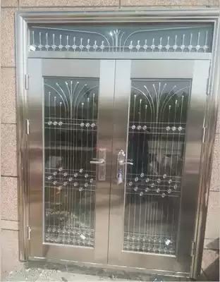 Custom stainless steel door 304 entry anti-theft door Courtyard four-open master with air window door entry door