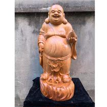 Wood Carving Grand Belle Statue of the Mercy Statue for the Entrance Treasure of the Artisanal Solid Wood Engraving Hotel Company Opening Ceremony