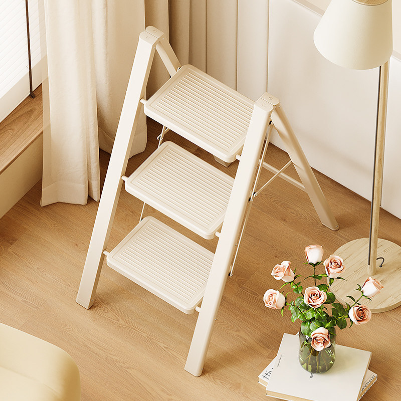 (Highly Recommended) Gbeauty Ladder Home Folding Thickening Herringbone Ladders Indoor Three Four Steps Stairs-Taobao