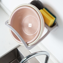 Kitchen creative rack non-perforated wall-mounted multi-purpose washing basket ABS non-rust drain storage rack