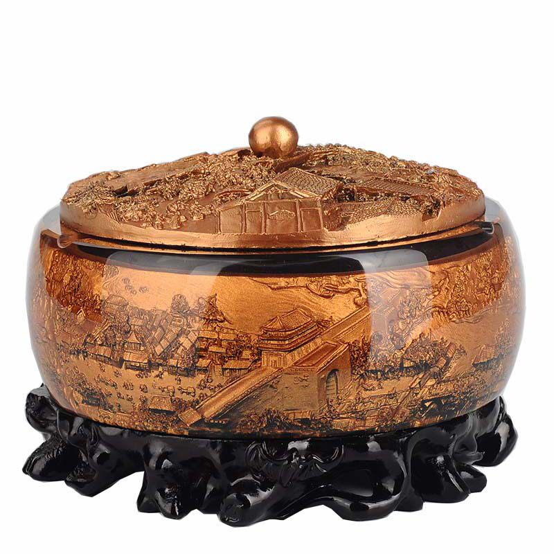 Large crystal ashtray office high-end light luxury creative personality trend home living room covered lover gift