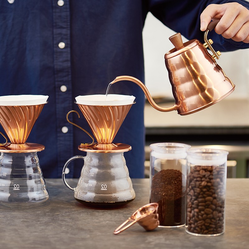 Hario Brass Hand-Brewed Coffee Pot V60 Filter Cup Drip Filter Cup Filter Paper Hand-Ground Coffee Set Coffee Utensils