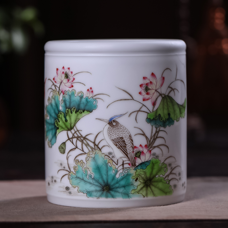 Offered home - cooked in jingdezhen porcelain stationery hand - made famille rose porcelain vase four furnishing articles checking jewelry ornaments