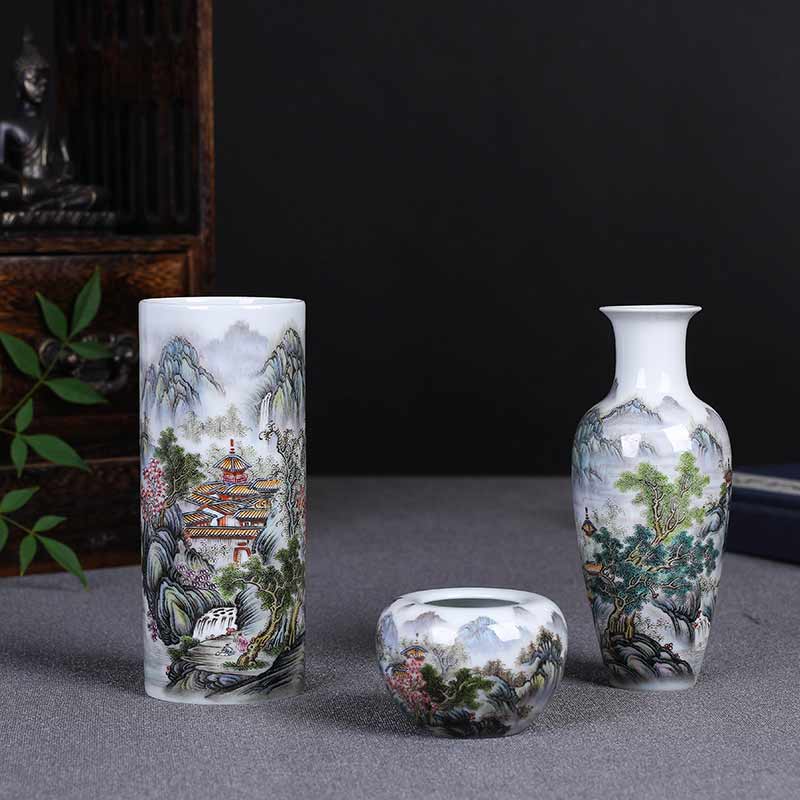 Tao porcelain margin of jingdezhen porcelain stationery pen container "four furnishing articles writing brush washer suit checking ceramic art act the role ofing is tasted