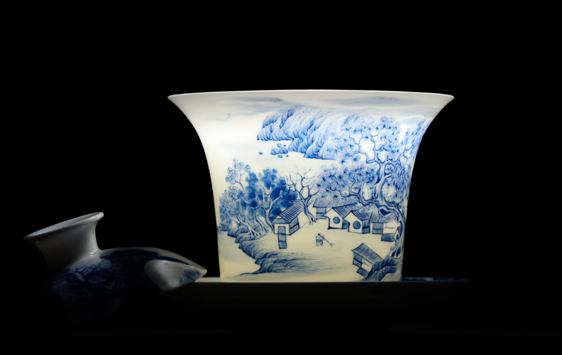 Offered home - cooked Jin Hongxia checking ceramic tea ware tureen in jingdezhen porcelain tea set three cup only hand - made porcelain bowl