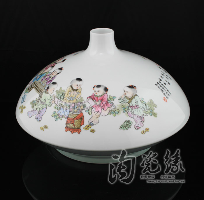 Offered home - cooked in high - grade hand - made China jingdezhen ceramics powder enamel vase Cao Zhiyou checking works of art