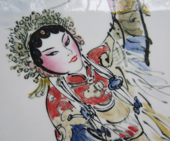 Offered home - cooked in a blue and white color porcelain jingdezhen famous YuJinChang hand - made plate adornment picture [tip]