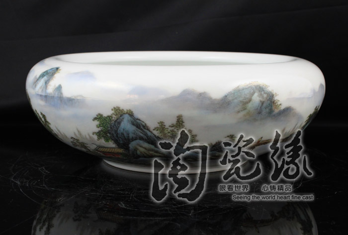 Offered home - cooked in jingdezhen famous Cao Zhiyou hand - made porcelain tea to wash a writing brush washer penjing collection the splendid 】 【