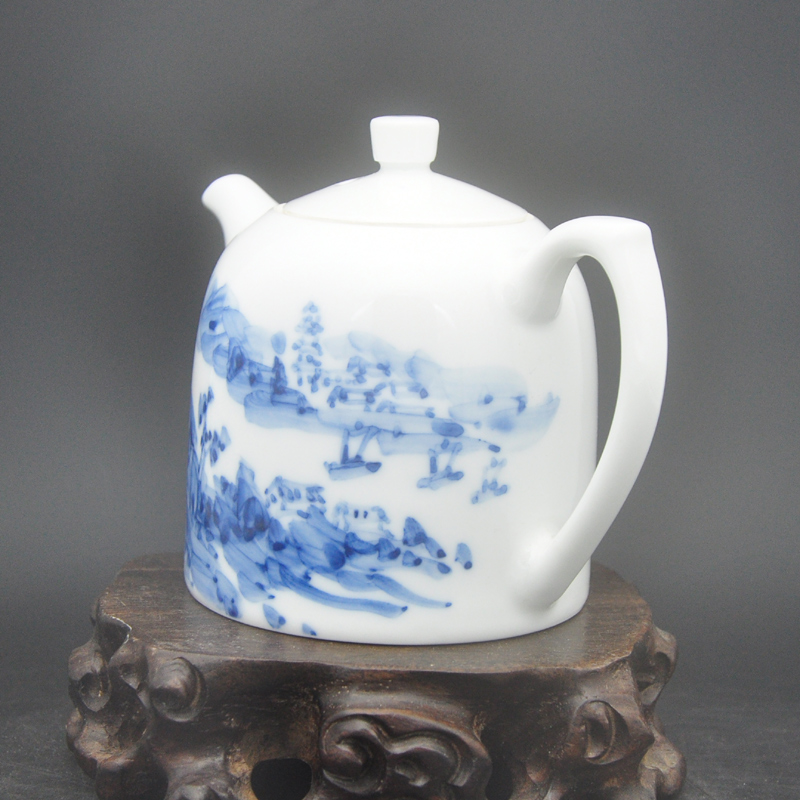 Offered home - cooked in jingdezhen ceramic tea set kung fu masters the teapot Tang Shengyao hand - made of blue and white porcelain tea