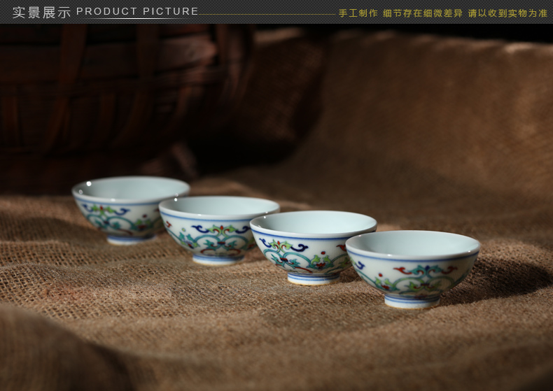 Offered home - cooked hand blue and white porcelain in jingdezhen porcelain tea cups hat sample tea cup bucket color ceramic bowl with tea