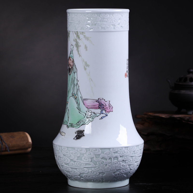 Offered home - cooked Cao Zhiyou hand - made famille rose porcelain vase in jingdezhen porcelain furnishing articles checking ceramic art home decoration