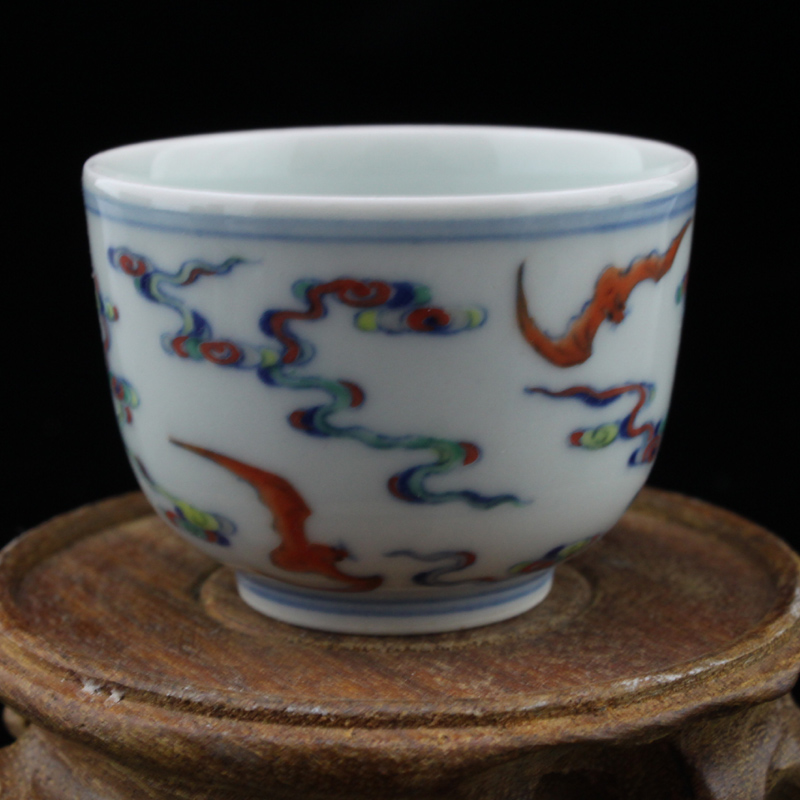 Offered home - cooked made in jingdezhen blue and white color bucket hand - made porcelain tea set sample tea cup cup glass bowl "lucky cloud"
