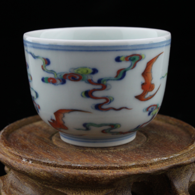 Offered home - cooked made in jingdezhen blue and white color bucket hand - made porcelain tea set sample tea cup cup glass bowl "lucky cloud"