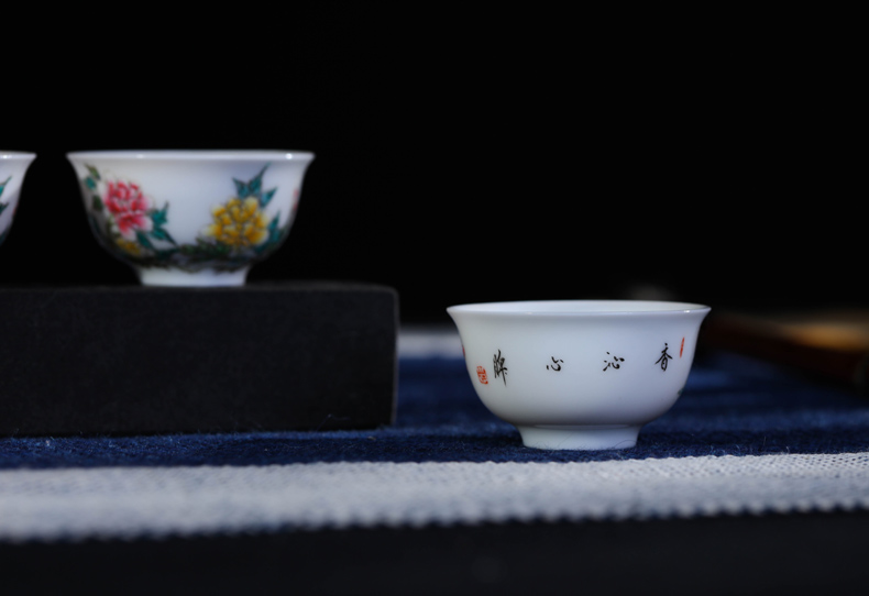 Offered home - cooked in jingdezhen porcelain sample tea cup teacups hand - made pastel masters cup bowl checking ceramic tea, tea light