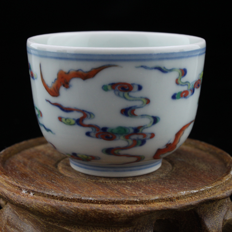 Offered home - cooked made in jingdezhen blue and white color bucket hand - made porcelain tea set sample tea cup cup glass bowl "lucky cloud"