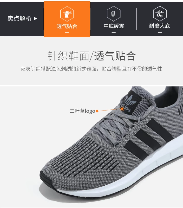 Giày thể thao nam Adidas 2018 mùa thu mới, giày thể thao clover thấp để giúp giày thường nhẹ CQ2115