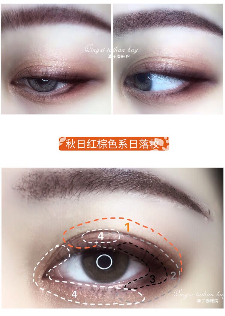 Thái Lan TREECHADA16 màu phấn mắt màu đất mờ người mới bắt đầu chẵn lẻ lưới đỏ cô gái siêu lửa phấn mắt australis