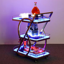 Bar KTV nightclub Three floors LED Ocean Wine Shining Trolley Small Cart mobile Out of wine Wine Water Car Shelve