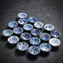 Blue and white porcelain cup kung fu tea set bucket hat small cup tea cup vintage Chinese hand-painted tea master Cup