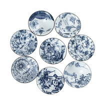 Blue and white bucket hats ceramic tea cup master kung fu single cup tea bowl retro set Chinese underglaze white hand painted