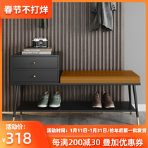 Household change shoe stool home entrance shoe cabinet sitting stool integrated sofa stool Nordic porch trying shoes wearing shoe stool cabinet