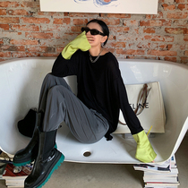 JCCC Shadow Long Sleeve T-Shirt Women's Spring and Autumn Splicing Loose Skinny Backing Shirt Long Joker Top