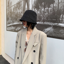 JCCC shadow black hat female wild Japanese retro bucket hat sunshade sunscreen face cover niche basin hat