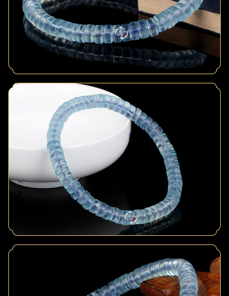 Natural Ice Aquamarine Loose Beads Spacer Beads Multi-Gemstone Bracelet Blue Crystal Bracelet Beads DIY Jewelry Accessories