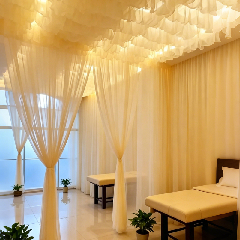Beauty Salon Ceiling Drapery Decoration Cloud Gauze Privacy Healing Center Shop Atmosphere Drapery Arrangement