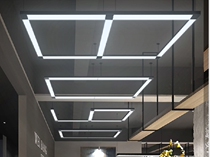 Office chandelier LED strip light splicing aluminum square pass light Shopping mall Supermarket Gym office building modeling light